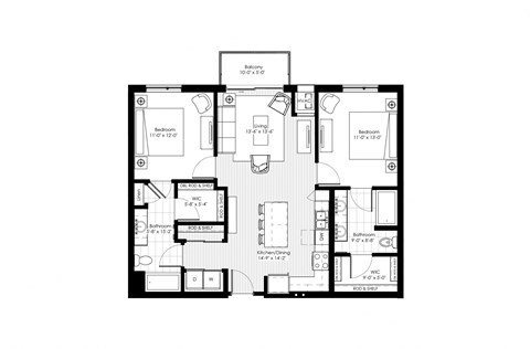 bedroom floor plan an in 2d